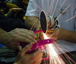 cutting using an angle grinder
